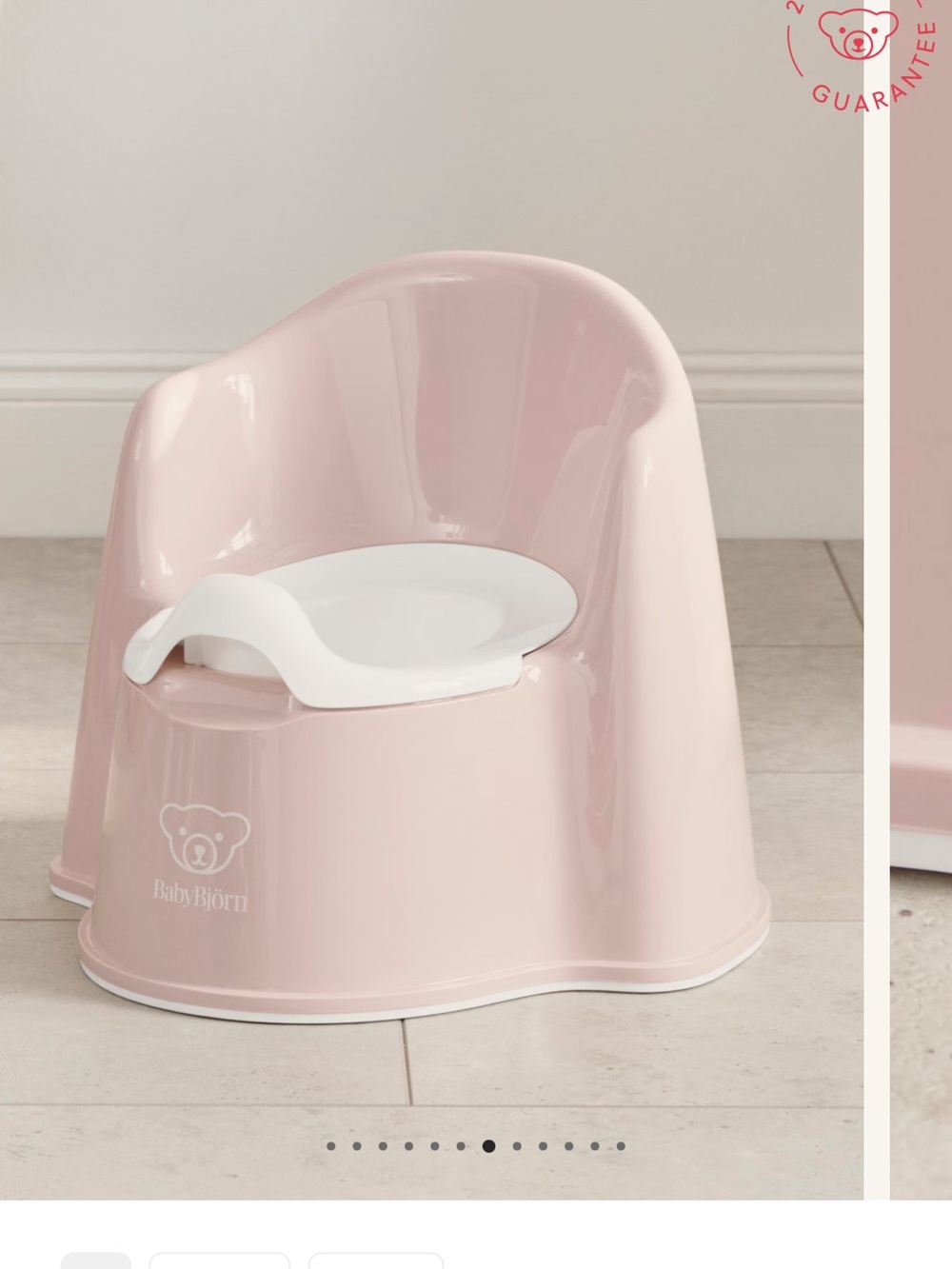 BabyBjorn Toddler Potty Chair in pink/white - inner potty -backrest&armrest- NEW